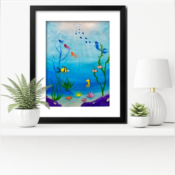 Original “Under The Sea” Acrylic Painting 11” x 14” on Foamboard NOT FRAMED - Picture 9 of 16
